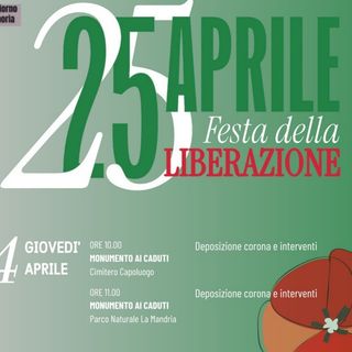 La locandina degli eventi organizzati a Venaria per il 25 Aprile