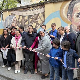 Inaugurato il murale dedicato al Beato Faà di Bruno