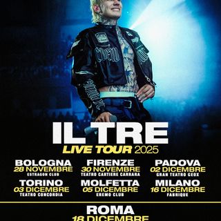 Il Tre annuncia le nuove date: la tappa a Venaria Reale il 3 dicembre 2025