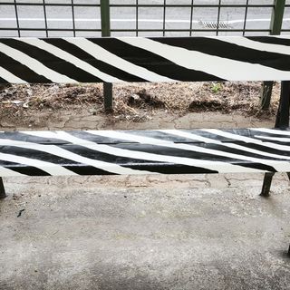 La panchina dipinta di bianconero