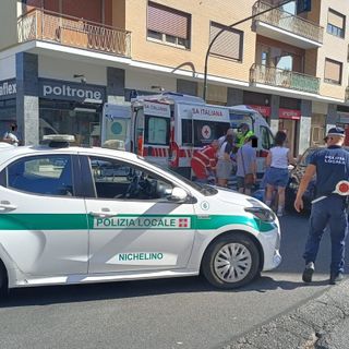 L'intervento della Polizia locale e del 118 a Nichelino