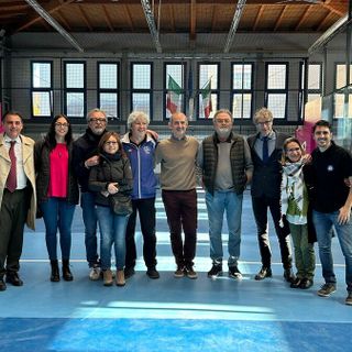 L'assessore Carretta e il presidente della 5 Correnti nella nuova Hitball Arena