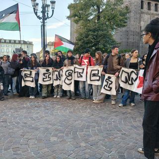 Foto d'archivio di una protesta di solidarietà con gli studenti dell'Einstein