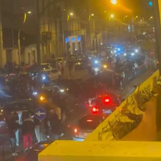 Un momento dei festeggiamenti di ieri sera