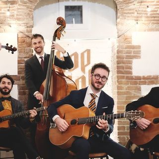 La formazione dell'Hot club Turin all'osteria Rabezzana