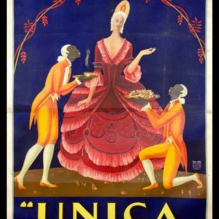 UNICA Giovanni Guerrini 1887- 1972, 1925 Litografia su carta, cm. 195x136 Arti Grafiche D. Bellazzi, Milano; UNICA Giovanni Guerrini 1887- 1972, 1925 Litografia su carta, cm. 195x136 Arti Grafiche D. Bellazzi, Milano;