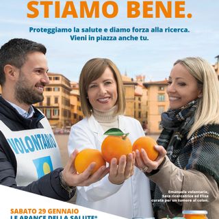 Le arance dell'Airc tornano nelle piazze per sostenere la ricerca sul cancro e ricordare le abitudini di vita salutari