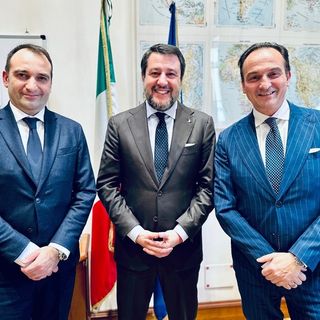 Alberto Cirio e Stefano Lo Russo con il ministro Matteo Salvini