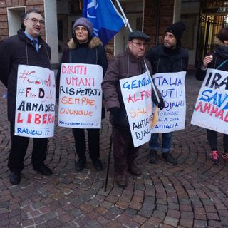 No alla pena di morte: piccola folla in difesa di Djalali oggi a Torino