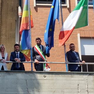 La Giunta Gaito sul terrazzo del Comune di Grugliasco