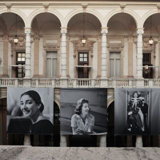Allestimento nel cortile dell'Università