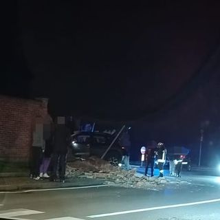 In foto, l'incidente avvenuto a Sandigliano
