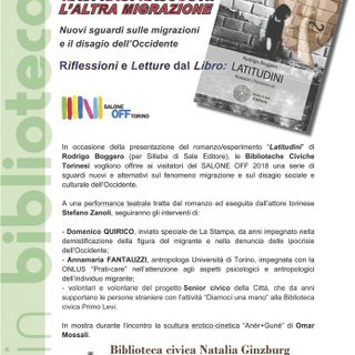 Sabato 5 maggio presentazione del romanzo “Latitudini” di Rodrigo Boggero