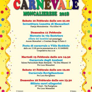 Moncalieri, oggi la grande festa di Carnevale in via Sestriere Moncalieri, oggi la grande festa di Carnevale in via Sestriere