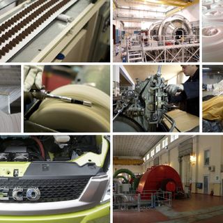 collage di stabilimenti e fabbriche