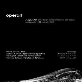 Dal 5 aprile al 10 maggio l'arte si fa design e celebra l'acqua