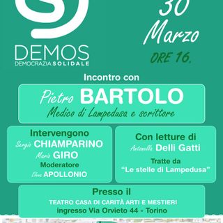 Pietro Bartolo a Torino per la presentazione della proposta politica di Democrazia Solidale