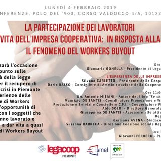 Lunedì l'incontro su &quot;La partecipazione dei lavoratori alla vita dell'impresa cooperativa&quot;