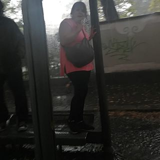 Acquazzone a Santa Rita, persone in piedi sulla panchine delle fermate Gtt (VIDEO)
