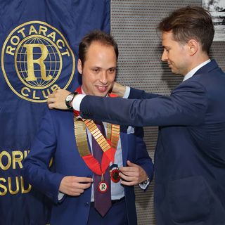 Rotaract Torino Sud e Sud Ovest, passaggio di consegue tra Edoardo Berrino e il nuovo presidente Andrea Savino