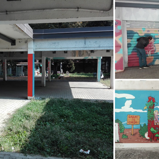 Quartiere Barca, gli studenti della scuola di pittura riqualificano il porticato di via Anglesio