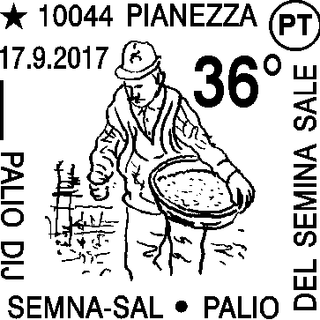 Annullo filatelico in occasione del Palio di ”Dij semna sal” di Pianezza