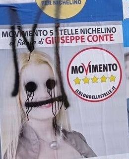 manifesto vandalizzato nichelino