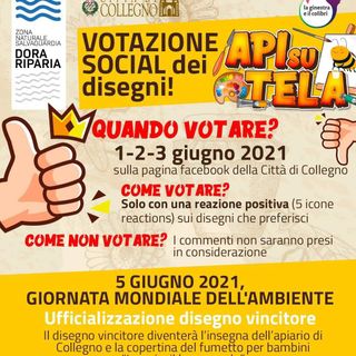 &quot;Api su tela&quot; a Collegno: dall'1 al 3 giugno si votano oltre cento disegni di bambini e bambine