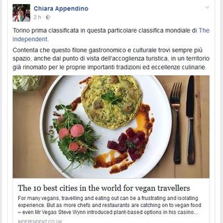 Appendino su Fb: &quot;Torino prima città al mondo per turisti vegani&quot;