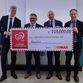 Conad “Con tutto il cuore” dona 228 mila euro all’Istituto Gaslini di Genova per l’acquisto di apparecchi medicali