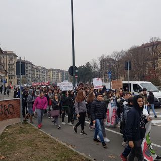 Corteo degli studenti in centro: a fuoco un carrello con la faccia del ministro Fedeli (VIDEO)