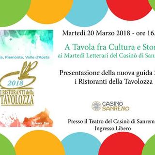 Sanremo al teatro del Casinò oggi martedì 20 marzo la consegna dei premi “Custodi del territorio” in occasione della rassegna “A tavola fra cultura e storia” dei Martedì letterari.