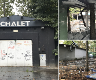 porta di ingresso di un locale pubblico in un parco