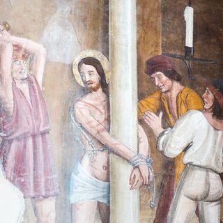 Particolare del ciclo pittorico sulla Passione di Gesù Cristo alla Confraternita di San Francesco d'Assisi a Santa Vittoria d'Alba - Copyright fotografie Treevision Particolare del ciclo pittorico sulla Passione di Gesù Cristo alla Confraternita di San Francesco d'Assisi a Santa Vittoria d'Alba - Copyright fotografie Treevision