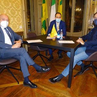 Roberto Moncalvo Presidente di Coldiretti Piemonte e Bruno Rivarossa Delegato Confederale nell’incontro con il governatore Alberto Cirio