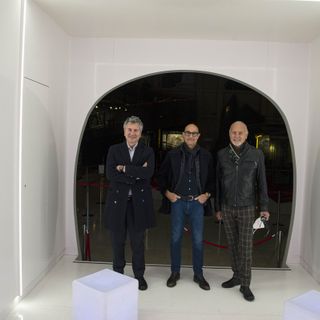L'attore Stanley Tucci con il presidente Enzo Ghigo e il direttore Domenico De Gaetano