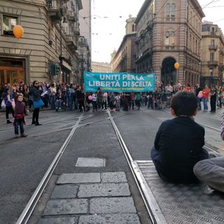 Immagine del corteo no vax del 23 marzo