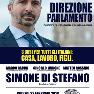Casa Pound, tappa torinese per il candidato premier Simone Di Stefano