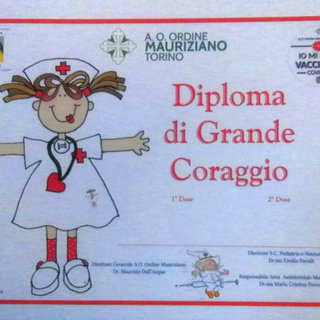 diploma grande coraggio per bimbi vaccinati