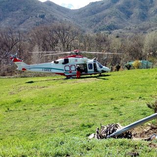 L'eliambulanza intervenuta a Cantalupa