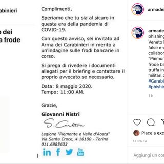 False mail dai carabinieri del Piemonte e Valle d'Aosta, indagini in corso