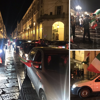 festeggiamenti a Torino dopo Italia-Spagna