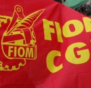bandiera rossa della Fiom Cgil