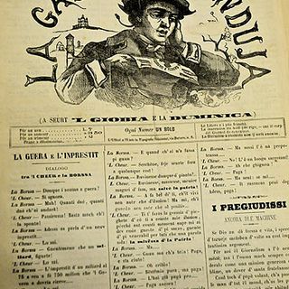 La prima pagina storica della Gaseta d' Gianduja