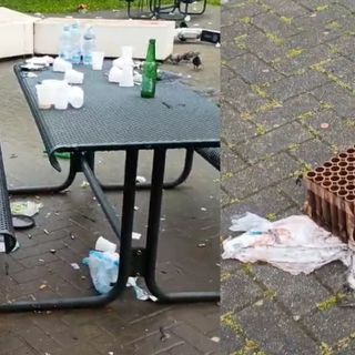 Dopo la festa con fuochi, i Madre Teresa diventano una discarica con rifiuti