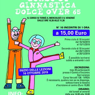 Ivrea, corso di ginnastica dolce per anziani al Centro di Incontro San Lorenzo