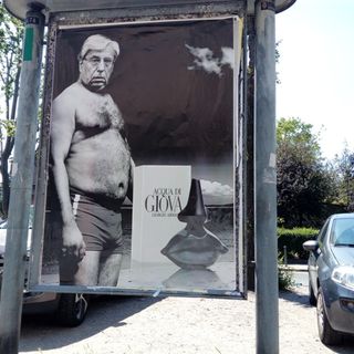 L'ironico artista colpisce ancora: Giovanardi a Torino in costume da bagno