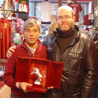 Carlo Testa con Massimo Gramellini, foto tratta dal sito www.carlotesta.it