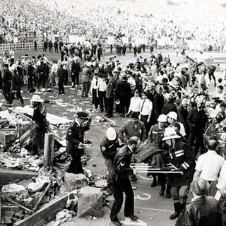 foto di repertorio della tragedia dell'Heysel