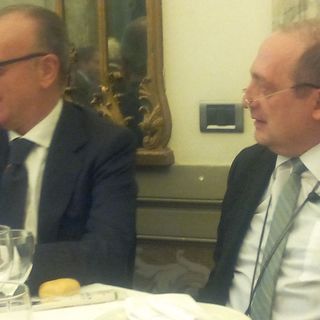 L'ex ministro Gianfranco Rotundi, a sinistra, con il coordinatore regionale di Rivoluzione Cristiana, Dario Briguglio